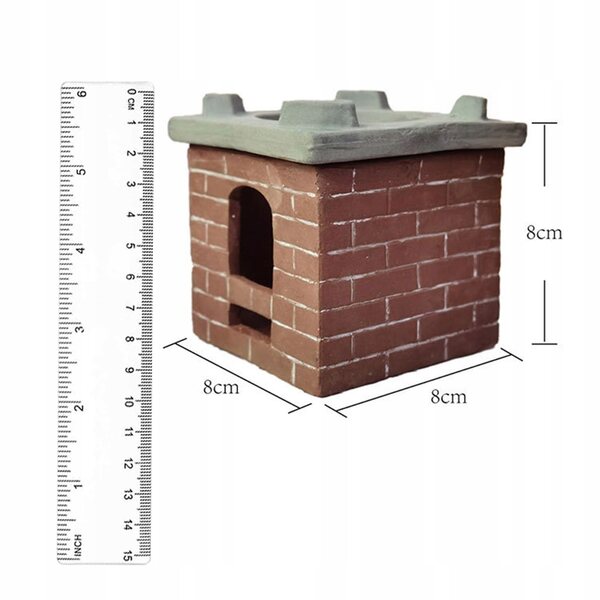Küchenminiatur aus Keramik für Puppenhäuser, rustikales und realistisches Zubehör 8x8x8 cm