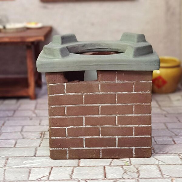 Küchenminiatur aus Keramik für Puppenhäuser, rustikales und realistisches Zubehör 8x8x8 cm