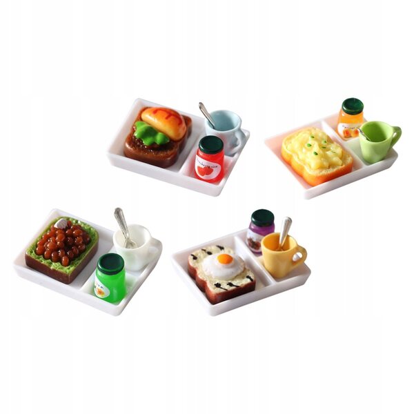 Handgefertigte Miniatur-Toastgläser aus Harz für Puppenhäuser, 4-teiliges Set