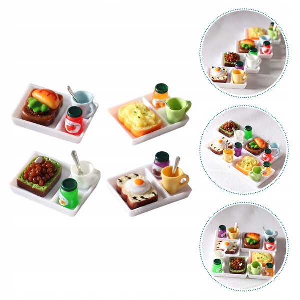 Handgefertigte Miniatur-Toastgläser aus Harz für Puppenhäuser, 4-teiliges Set