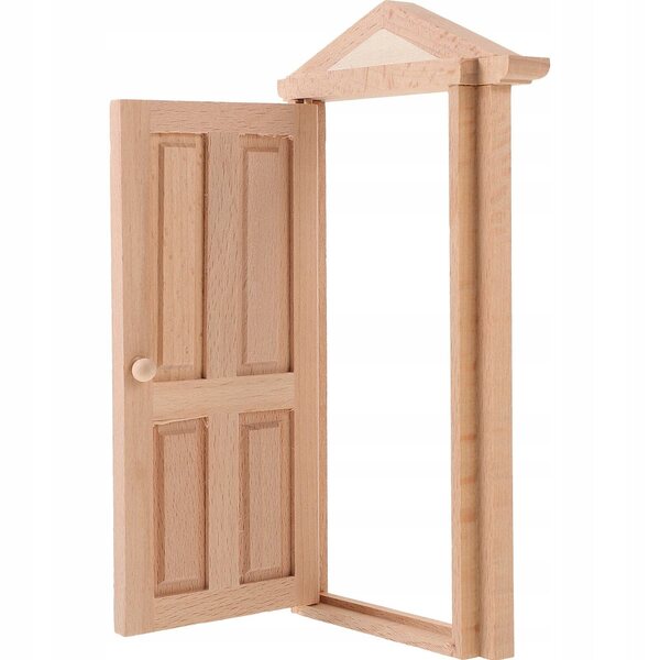 Miniature porte in legno kaki per casa delle bambole, decorazione realistica