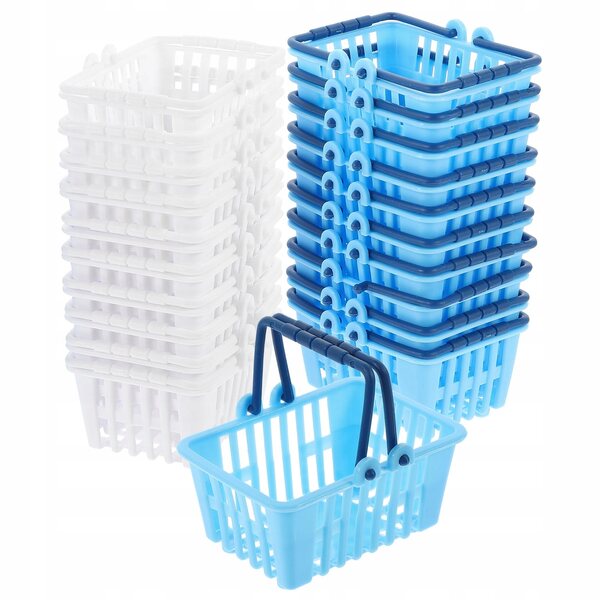 Set 20 Mini Cestini per Shopping Giocattolo in Plastica Resistenti e Funzionali