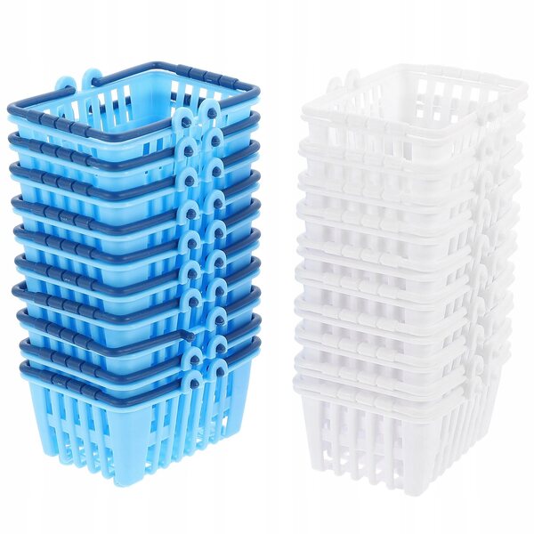 Set 20 Mini Cestini per Shopping Giocattolo in Plastica Resistenti e Funzionali