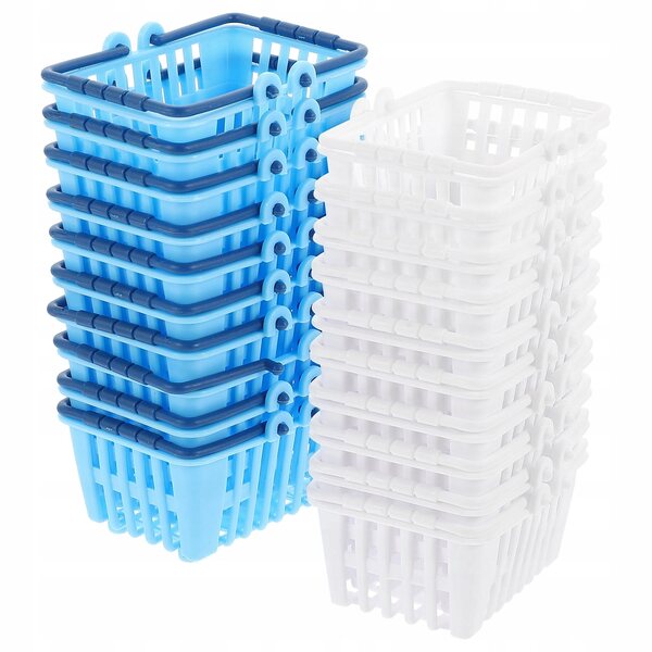 Set 20 Mini Cestini per Shopping Giocattolo in Plastica Resistenti e Funzionali