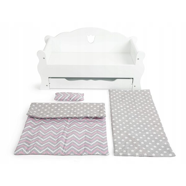 Letto in legno bianco per bambole Small Foot con cassetto contenitore