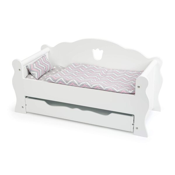 Letto in legno bianco per bambole Small Foot con cassetto contenitore