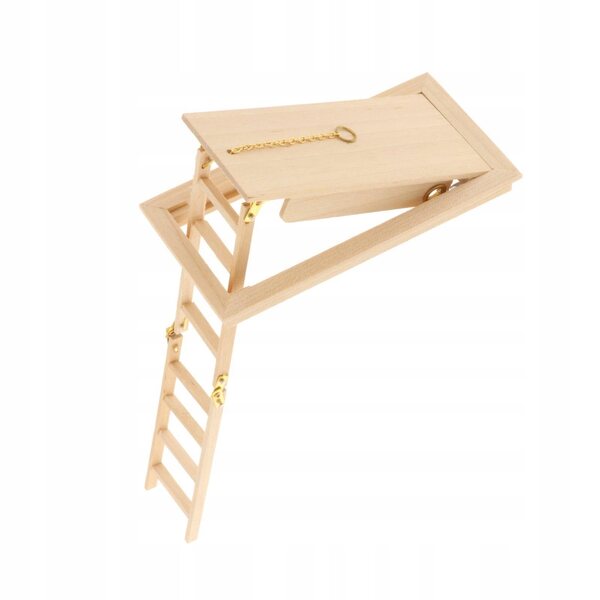 Klappleiter aus Holz für Puppenhaus 1:12 Miniaturzubehör