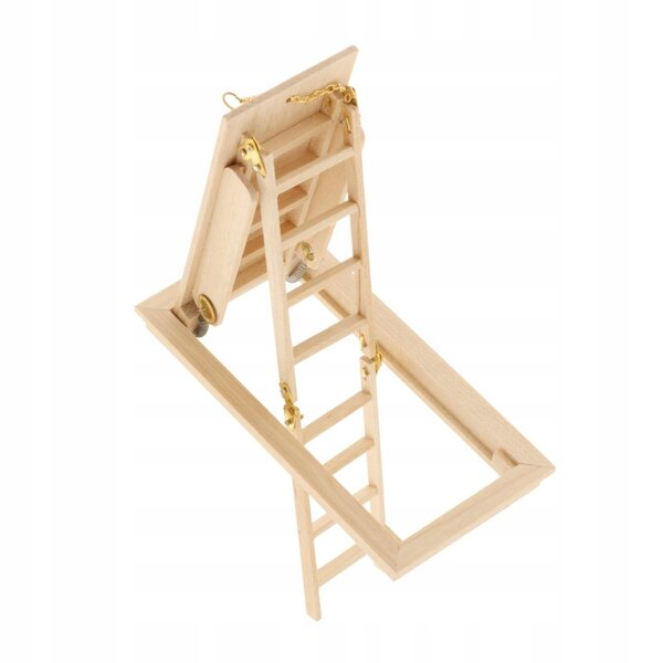 Klappleiter aus Holz für Puppenhaus 1:12 Miniaturzubehör