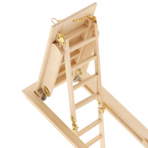 Klappleiter aus Holz für Puppenhaus 1:12 Miniaturzubehör