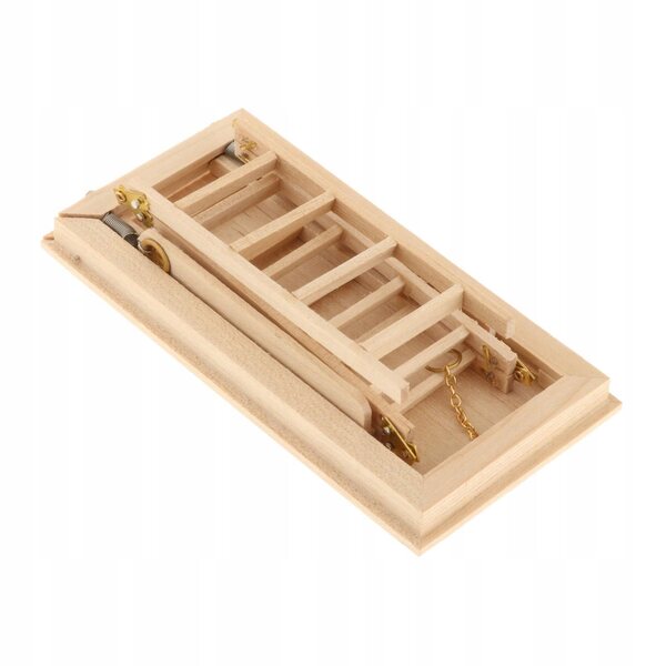 Klappleiter aus Holz für Puppenhaus 1:12 Miniaturzubehör