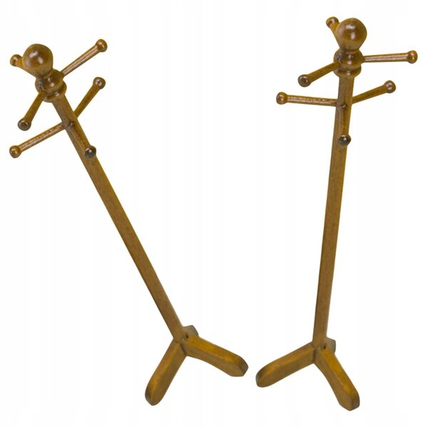 Set 2 Mini Appendini in Legno Vintage per Casa delle Bambole 1:12