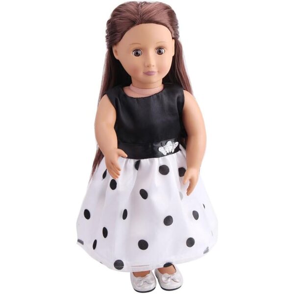 Abito a Pois per Bambola da 46 cm - Costume Casual Uteruik per Bambole 18 Pollici