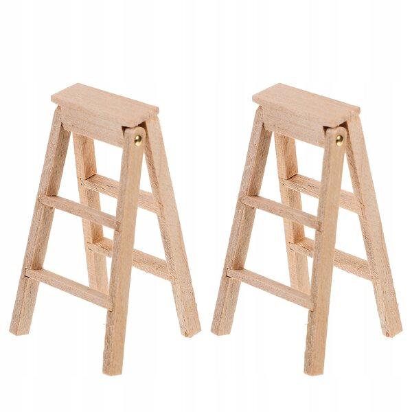 Miniatura scala in legno per decorazione casa di bambole, set 2 pezzi