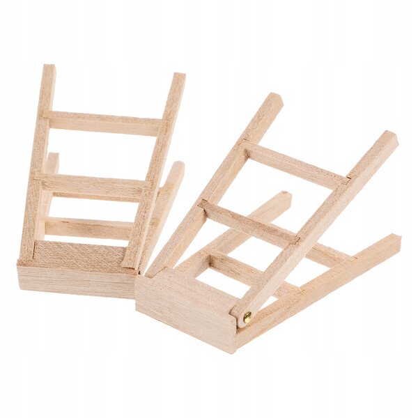 Miniatura scala in legno per decorazione casa di bambole, set 2 pezzi