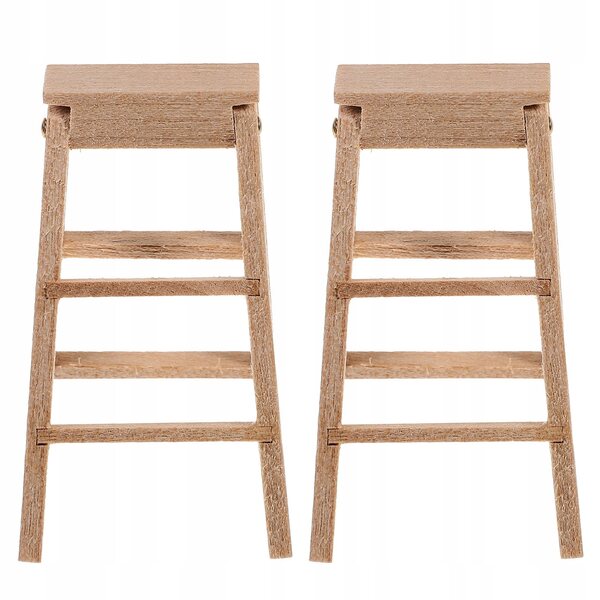 Miniatura scala in legno per decorazione casa di bambole, set 2 pezzi