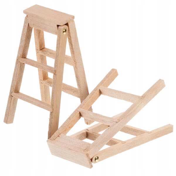 Miniatura scala in legno per decorazione casa di bambole, set 2 pezzi