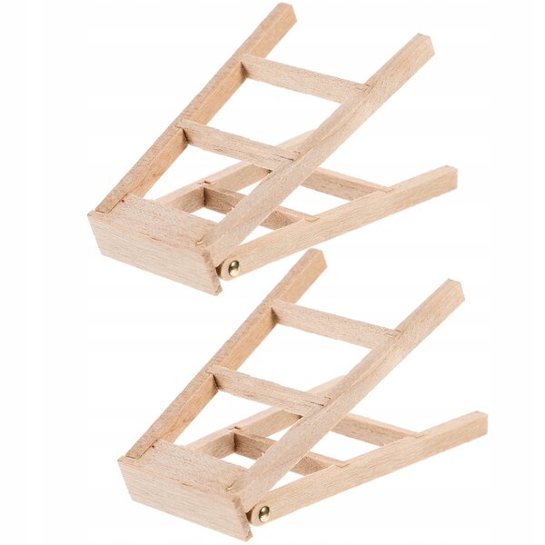Miniatura scala in legno per decorazione casa di bambole, set 2 pezzi
