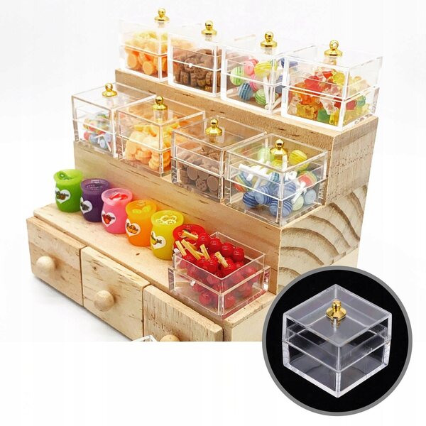Lot de 10 mini boîtes transparentes Home Sweet pour poupées en plastique