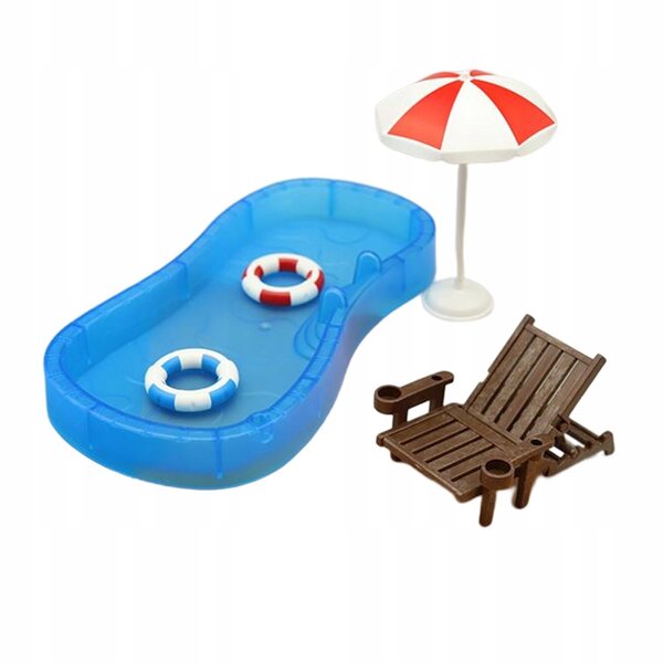 Miniatur-Poolzubehör-Set 1:12 für Puppenhaus und Garten