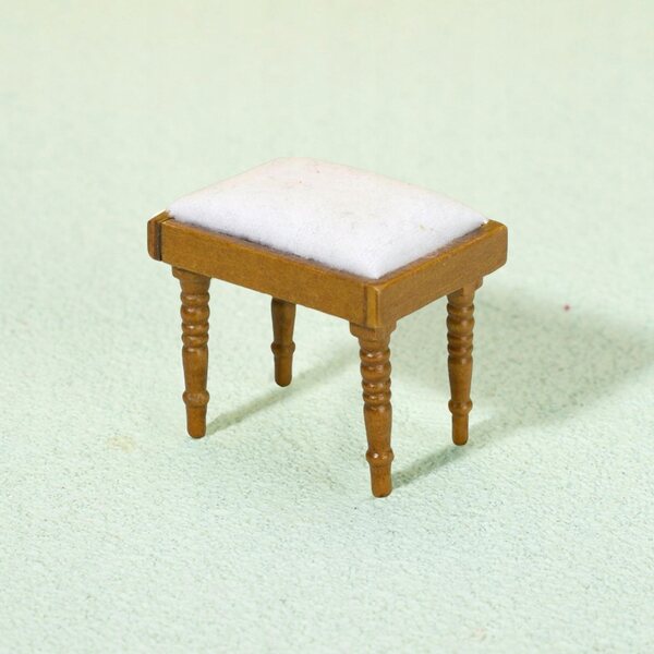 1:12 Puppenhaus-Miniatur-Holzhocker – klassisches Braun