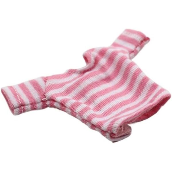 Maglietta a Righe Rosa per Bambola BJD 1/12 - Accessorio Costume OB11 Uteruik