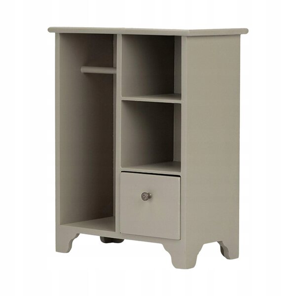 Miniatura armadio in legno 1:12 per casa delle bambole con ante apribili grigio-verde