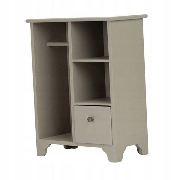 Miniatura armadio in legno 1:12 per casa delle bambole con ante apribili grigio-verde