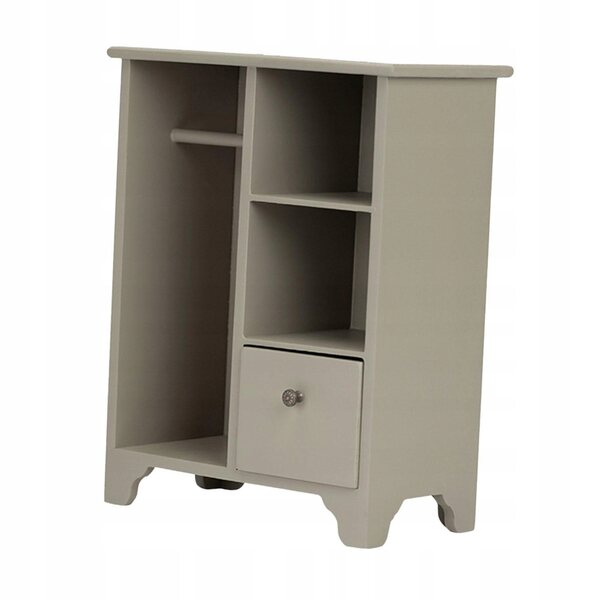 Miniatura armadio in legno 1:12 per casa delle bambole con ante apribili grigio-verde