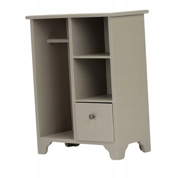 Miniatura armadio in legno 1:12 per casa delle bambole con ante apribili grigio-verde