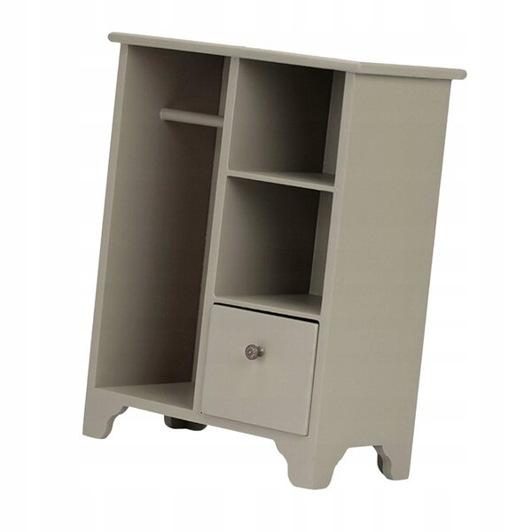 Miniatura armadio in legno 1:12 per casa delle bambole con ante apribili grigio-verde