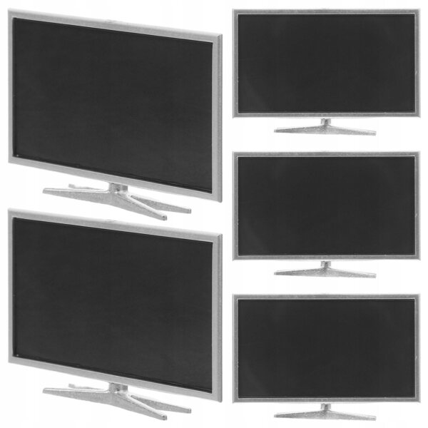 Mini TV Nero per Casa delle Bambole - Set da 5 Pezzi Dettagliato e Realistico