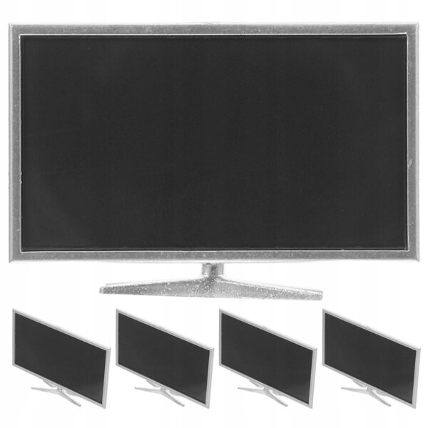 Mini TV Nero per Casa delle Bambole - Set da 5 Pezzi Dettagliato e Realistico