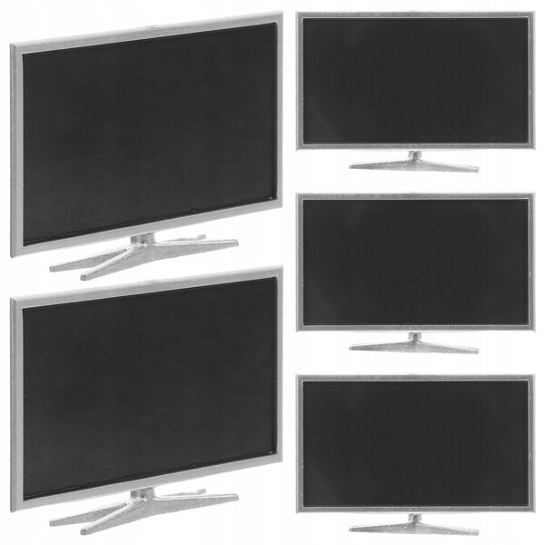 Mini TV Nero per Casa delle Bambole - Set da 5 Pezzi Dettagliato e Realistico
