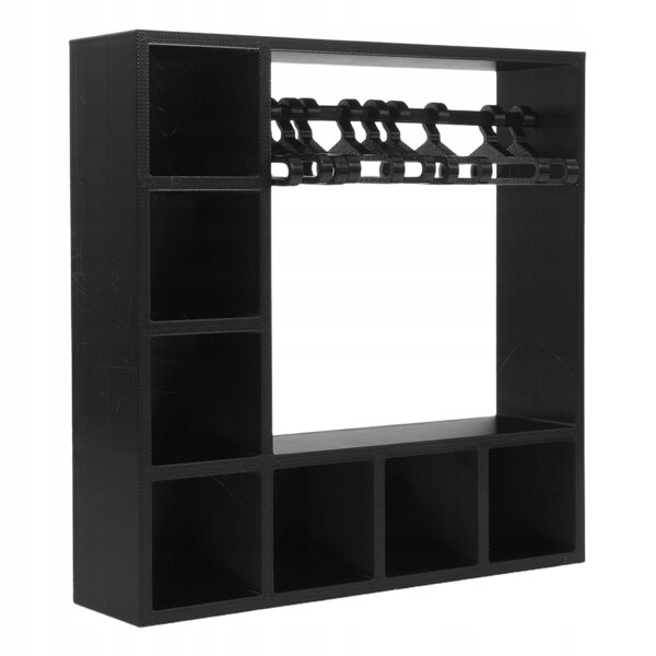 17-cm-Puppenschrank mit schwarzen Kunststoff-Kleiderbügeln, tragbarer Kleiderschrank für das Kinderzimmer