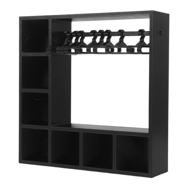 17-cm-Puppenschrank mit schwarzen Kunststoff-Kleiderbügeln, tragbarer Kleiderschrank für das Kinderzimmer