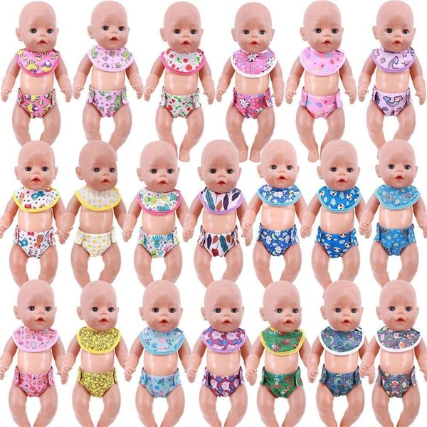 Bavaglini e Mutandine per Bambole da 46 cm - Set 2 Pezzi Uteruik #A