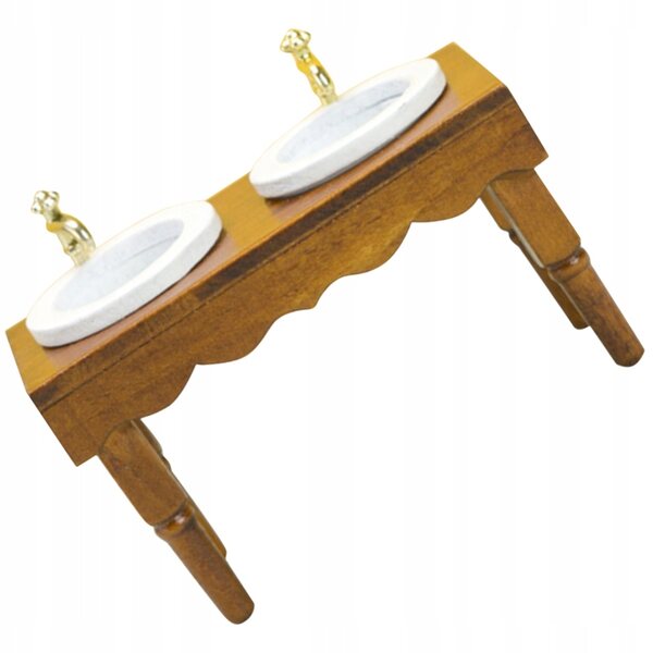 Miniatura Lavandino in Legno per Casette delle Bambole, Elegante e Realistico