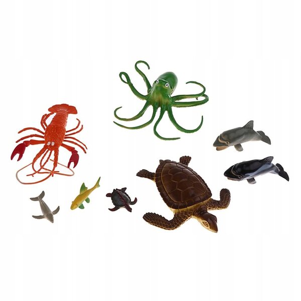 Mini-8-teiliges Meerestier-Modellset aus Kunststoff für pädagogische Kinder