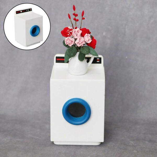 1:12 houten wasmachine miniatuur voor decoratief en realistisch poppenhuis