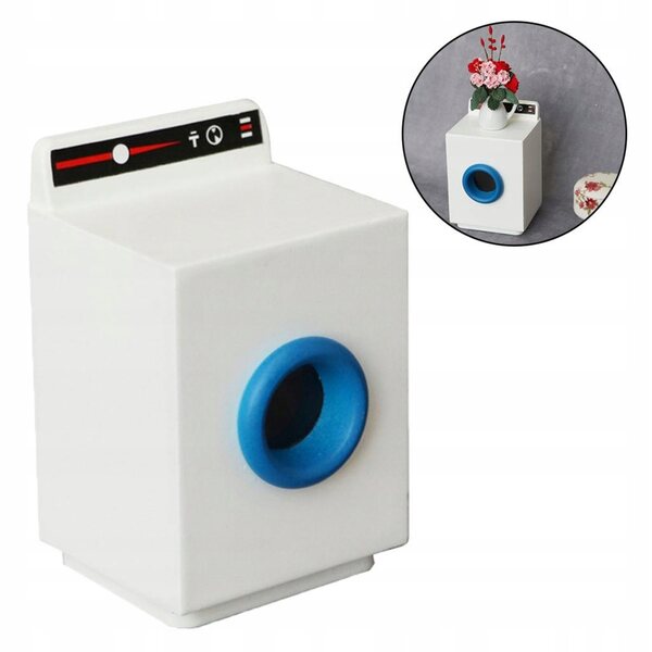 1:12 houten wasmachine miniatuur voor decoratief en realistisch poppenhuis