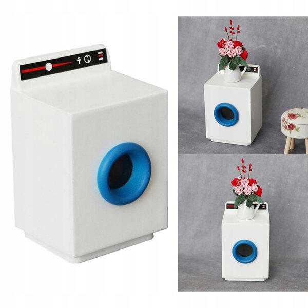 1:12 houten wasmachine miniatuur voor decoratief en realistisch poppenhuis
