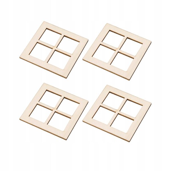 Set 4 Miniature Cornici in Legno per Casa delle Bambole Scala 1:12