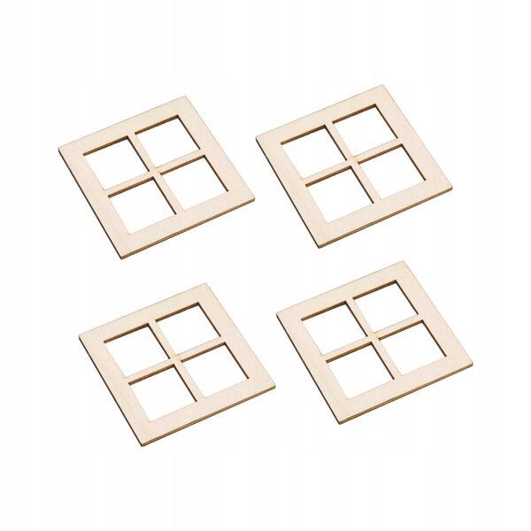 Set 4 Miniature Cornici in Legno per Casa delle Bambole Scala 1:12