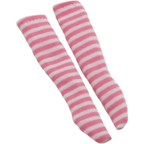 30cm rosa gestreifte Socken für 1/6 BJD Puppe - 11 Zoll Puppenmodekleidung