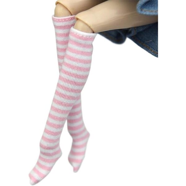 30cm rosa gestreifte Socken für 1/6 BJD Puppe - 11 Zoll Puppenmodekleidung