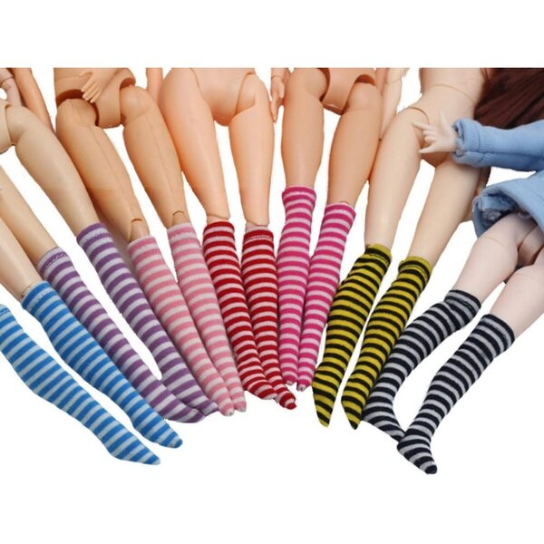 30cm rosa gestreifte Socken für 1/6 BJD Puppe - 11 Zoll Puppenmodekleidung