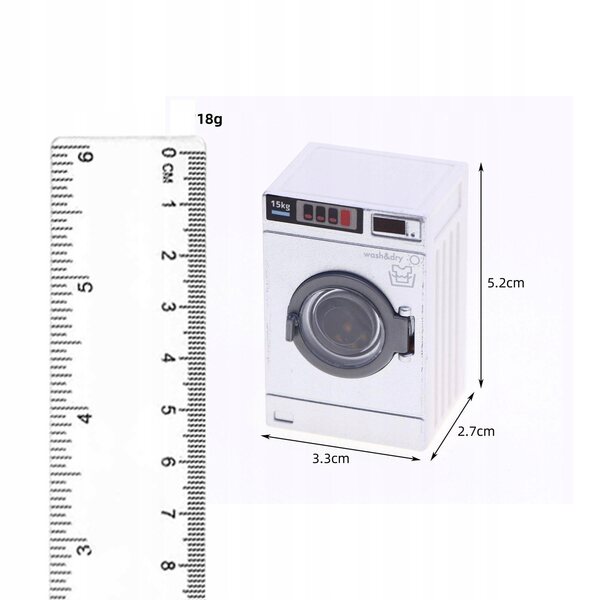 Miniatura pralki per casa delle bambole scala 1:12 in plastica resistente