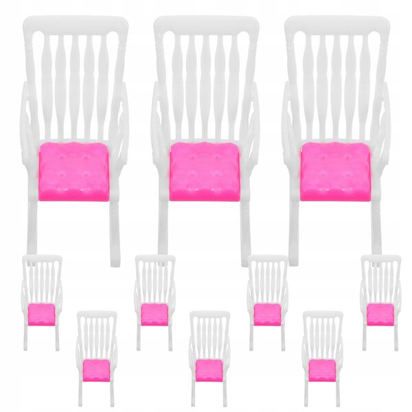 Set 10 Mini Sedie a Dondolo in Plastica per Casa delle Bambole Decorazione
