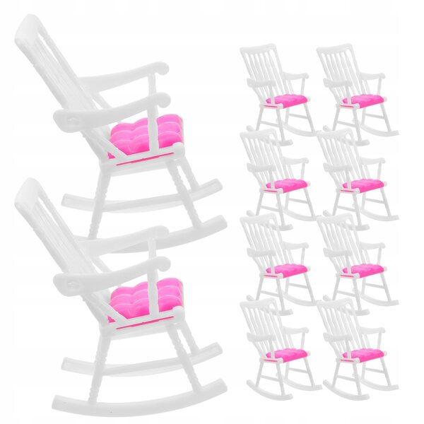 Set 10 Mini Sedie a Dondolo in Plastica per Casa delle Bambole Decorazione