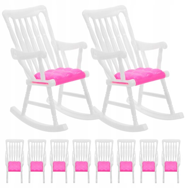 Set 10 Mini Sedie a Dondolo in Plastica per Casa delle Bambole Decorazione